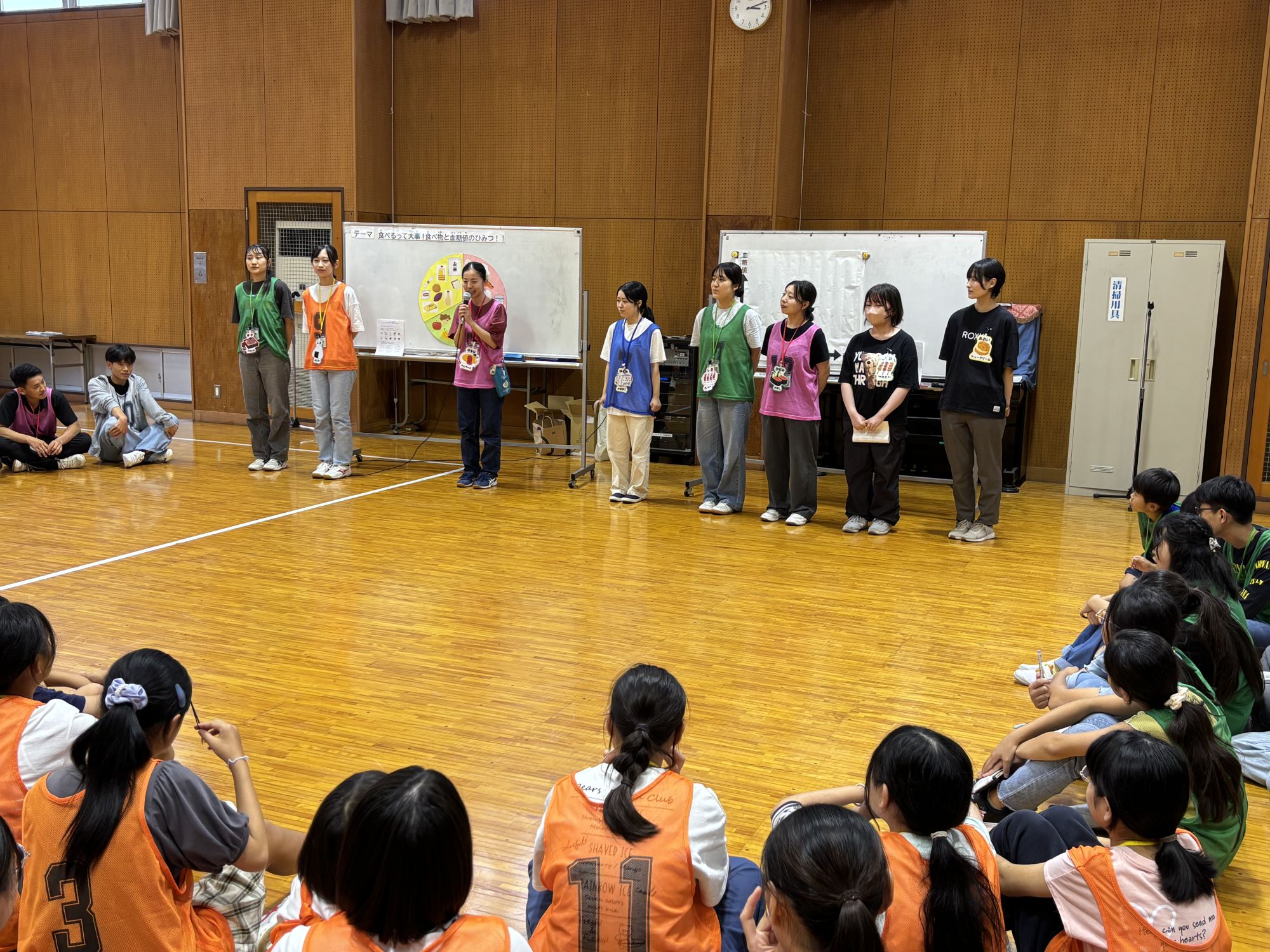 野外炊飯の後は食事と血糖値について学習