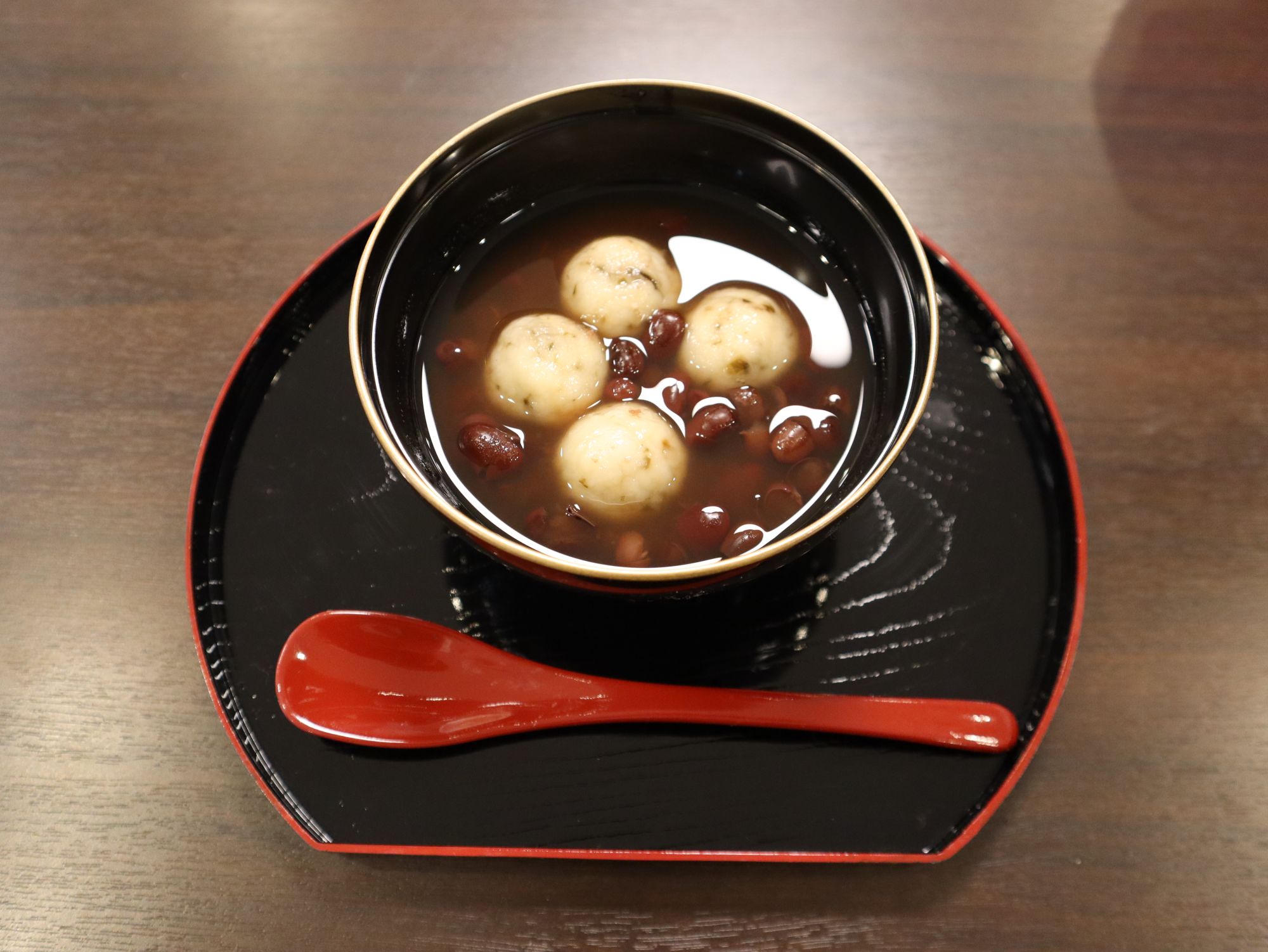 「親子で簡単！しそ昆布入りおしるこ」（実食審査時の試作品）