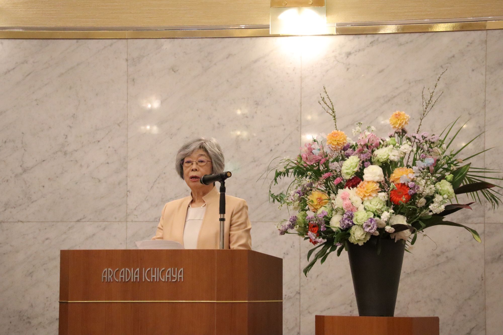 専門学校入学式での磯田厚子香友会会長祝辞