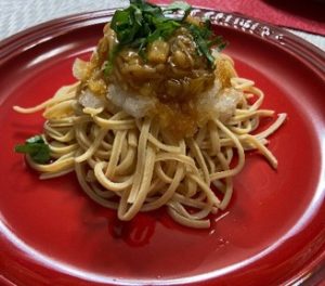 ▲なめたけの和風パスタ