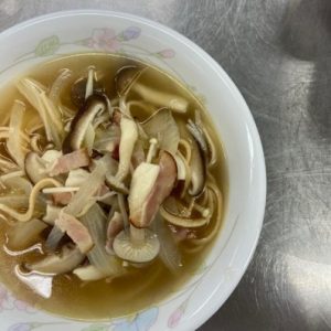 ▲きのこのスープパスタ