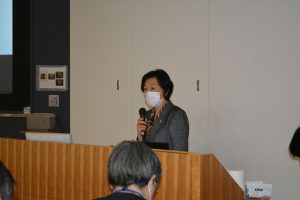 ▲石田裕美栄養学部長による説明